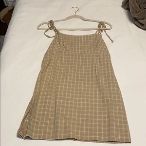 Pacsun Khaki Plaid Mini Dress